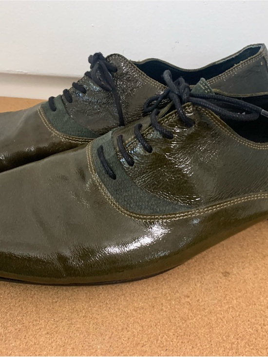 The Generic Man Other - Vintage The Generic Man Men's Olive Green Leather Lace-Up Dress Shoes Sz. 44.5